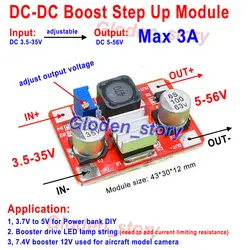 LM2577 High Voltage Boost Converter Board DC-DC 5V~35V to 12V 24V 48V Step-up Booster Adjustable Power Supply Module