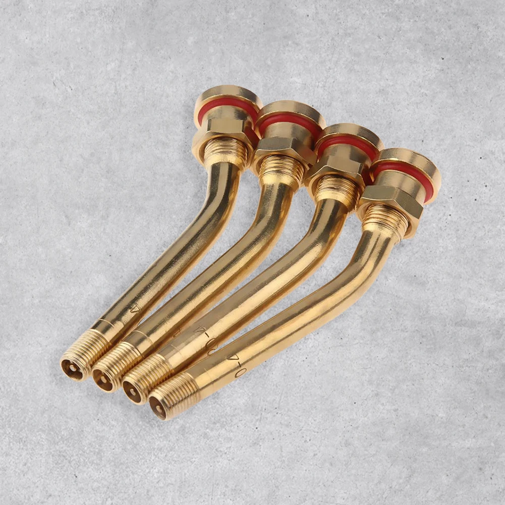 4pcs Truck Tire Valve Stems Anti-corrosion Brass Tire Valve Inflation Joint Tire Inflation Connector for Bus Minibus Heavy Truck