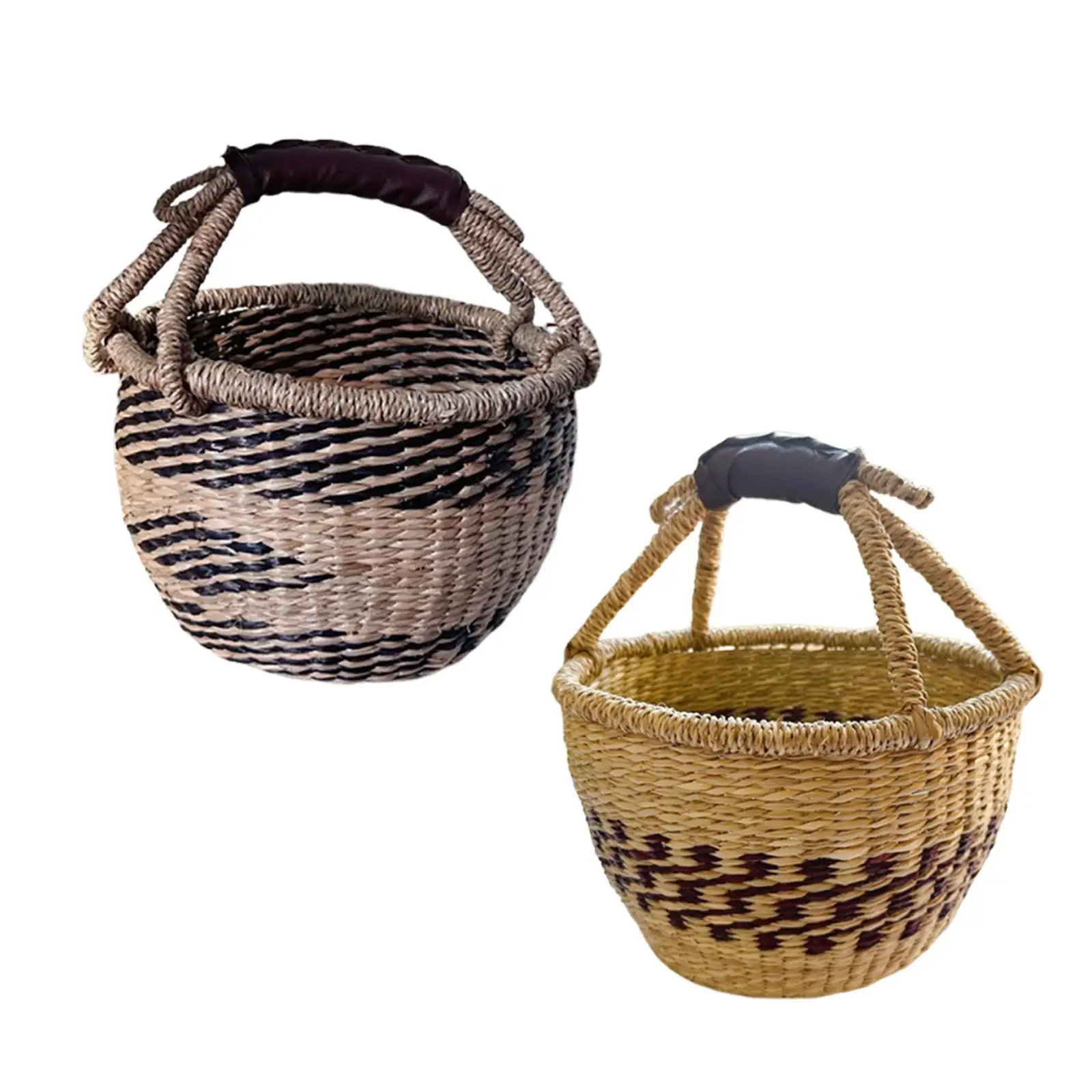 

Корзина для пикника ручной работы, корзина для покупок для путешествий на открытом воздухе, рыбалки, рабочего стола