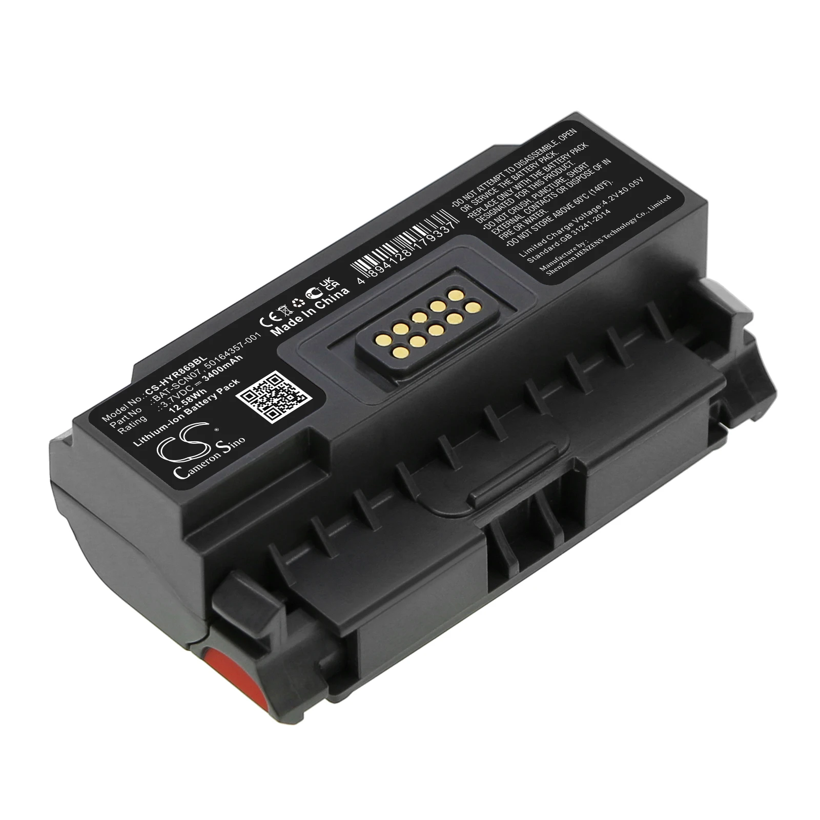 CS Replacement Battery for Zebra,Honeywell 8690i wearable RFID mini PN:BAT-SCN07,50164357-001 3400mAh / 12.58Wh