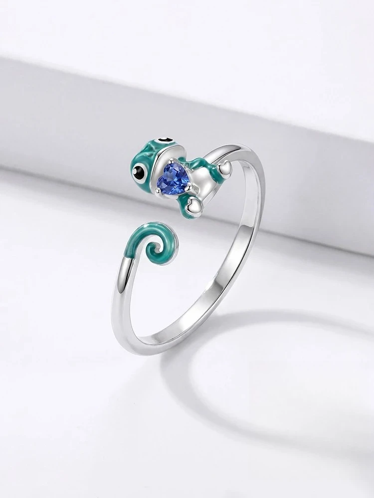 925 Sterling Silber Liebesherz-Ring mit veränderbarem Eidechsenmotiv, verstellbar, für Damen, Party, Jahrestag, Alltag, hochwertiger edler Schmuck – Detail 2