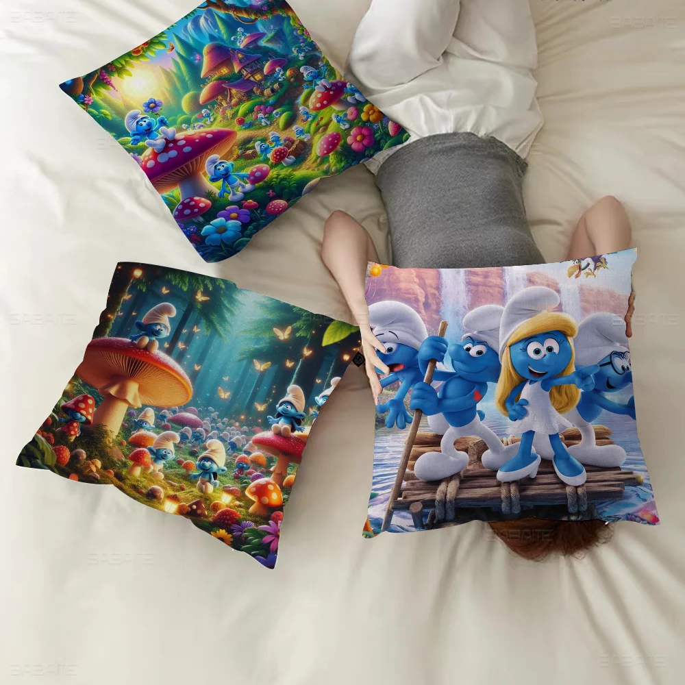 

The S-Smurfs Cushion Cover 30x50 Polyester Sofa Cushions Decorative Throw Pillows Home Decoration Pillowcover