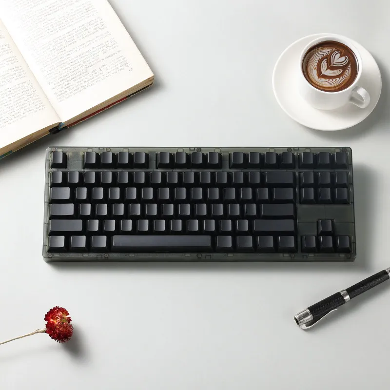 PBTfans Lyla PC Keycaps Engraved Pbt Material Keyboard Keycaps Original factory Glass Beads Skin Feel For PC Accessories Gifts