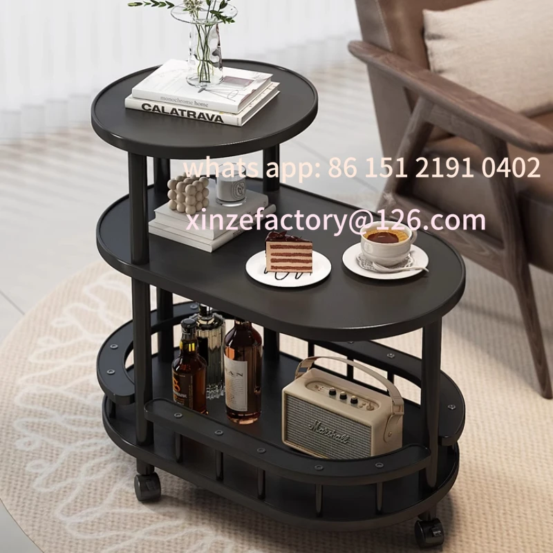 

Customizable Mobile Side Table Multi-Functional Rolling Cart for Living Room End Table Storage Coffee Table