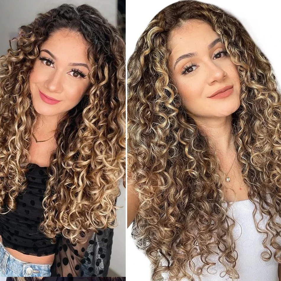 2/9 Highlight Curly Wave Bulk Human Hair for Braiding No Weft 16-30inchs 50g Micro Braiding Hair for Boho Braids Wet and Wave