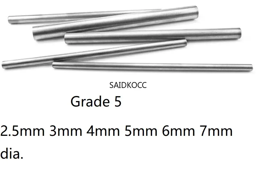 2.5mm 3mm 4mm 5mm 6mm 7mm dia. Grade 5 TA6V titanium alloy rod titanic Ti stick ti bar BT6 TI-6AL-4V Gr5 TC4 Titanium round rod