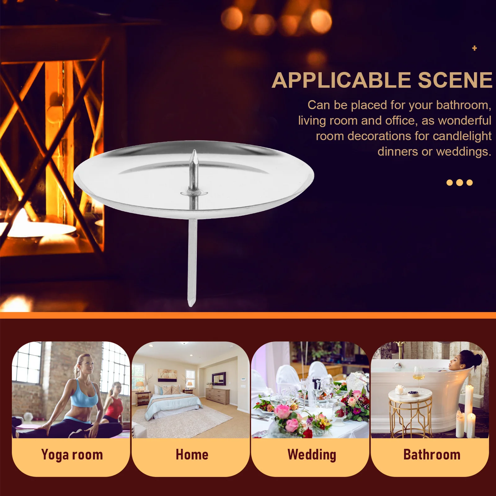 10 قطعة حامل عمود حديد أسود لعيد الميلاد والهالوين ديكور المنزل طاولة طعام قاعدة مركزية طويلة #3