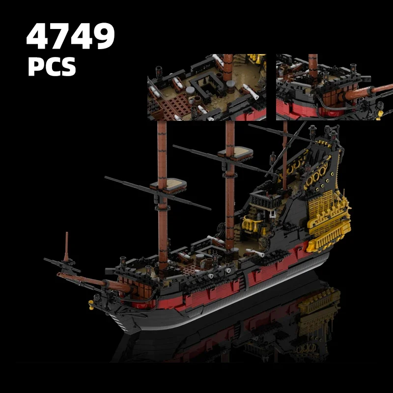 

Pirate ship MOC Sailship building block kit Pirates of the caribbean Queen Anne's Revenge brick set Captain Jack Sparrow model