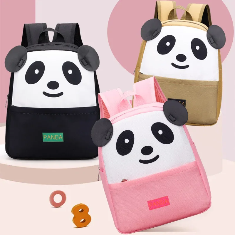 Cute and Lightweight Kindergarten Panda  Schoolbags for Boys and Girls Cartoon Backpack for Children\'s Leisure Travel Bag