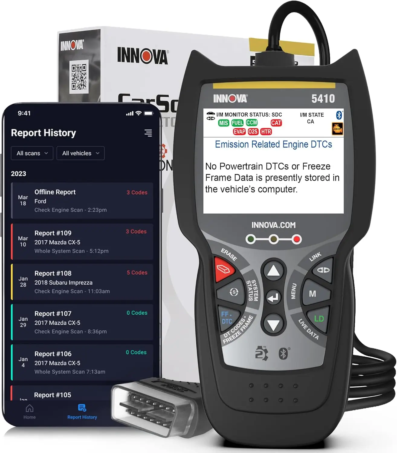 

Сканер OBD2 5410 для легковых автомобилей и грузовиков — диагностический инструмент Bluetooth для двигателя, ABS, SRS, передачи