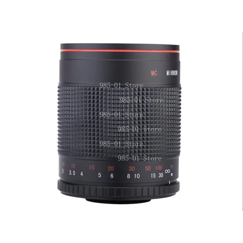 Super telephoto fixed focus lens, 500mm reflective lens with F8 and F7.5 apertures
