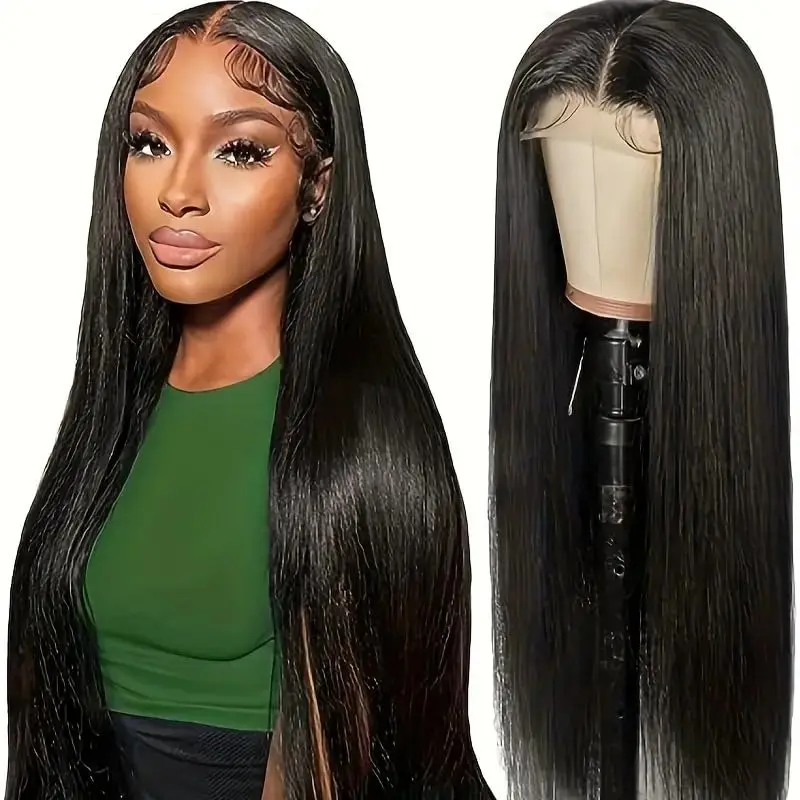 

Straight 220% Density Lace Wigs Human Hair Lace 4x4 Straight Lace Frontal Wigs Human Hair Pre Plucked For Black Women