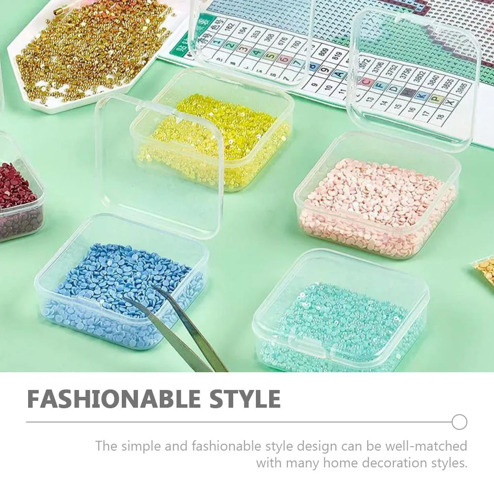 

1 Set Transparent Plastic Storage Box Multi-Compartment Jewelry Organizer Portable Bead Container For Craft Nail Art Rhinestone