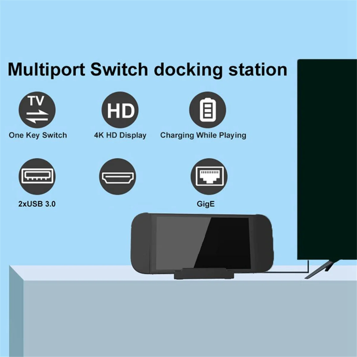 

2025+ Switch 2 Док-станция для телевизора Зарядная док-станция Подставка 4K-совместимый адаптер Подставка для видеоконвертера Зарядное устройство