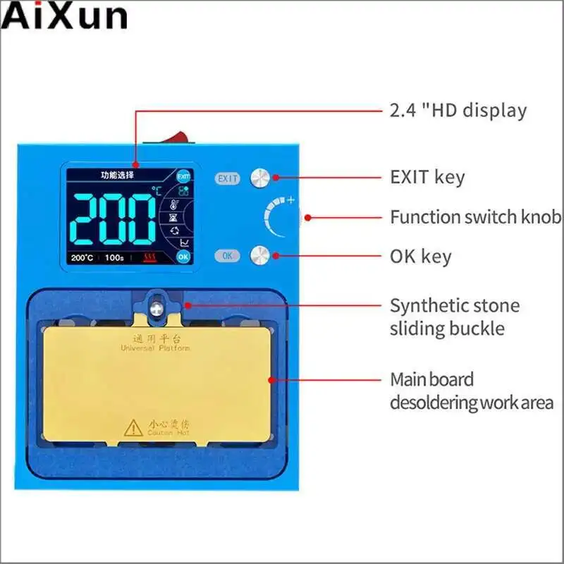 

Aixun iHeater Pro Desoldering Station for IPhone x-13 14 promax Android Chip CPU Fixture Motherboard Layered Heating Platform