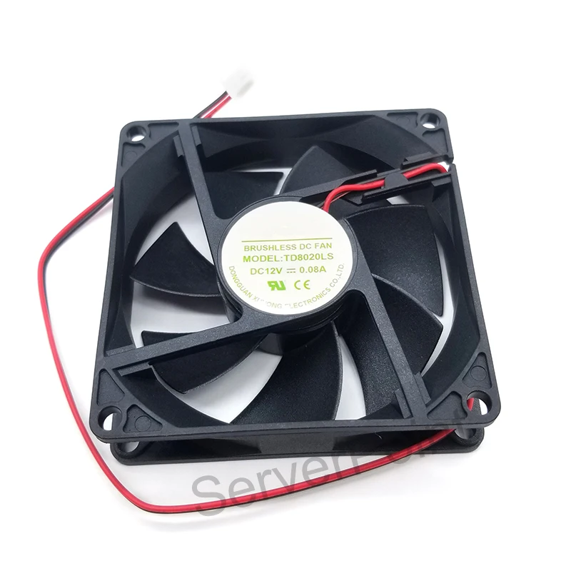 

Brand New TD8020LS DC 12V 0.08A 80*80*20MM Two Wires 8020 Square Cooling Fan For TONON