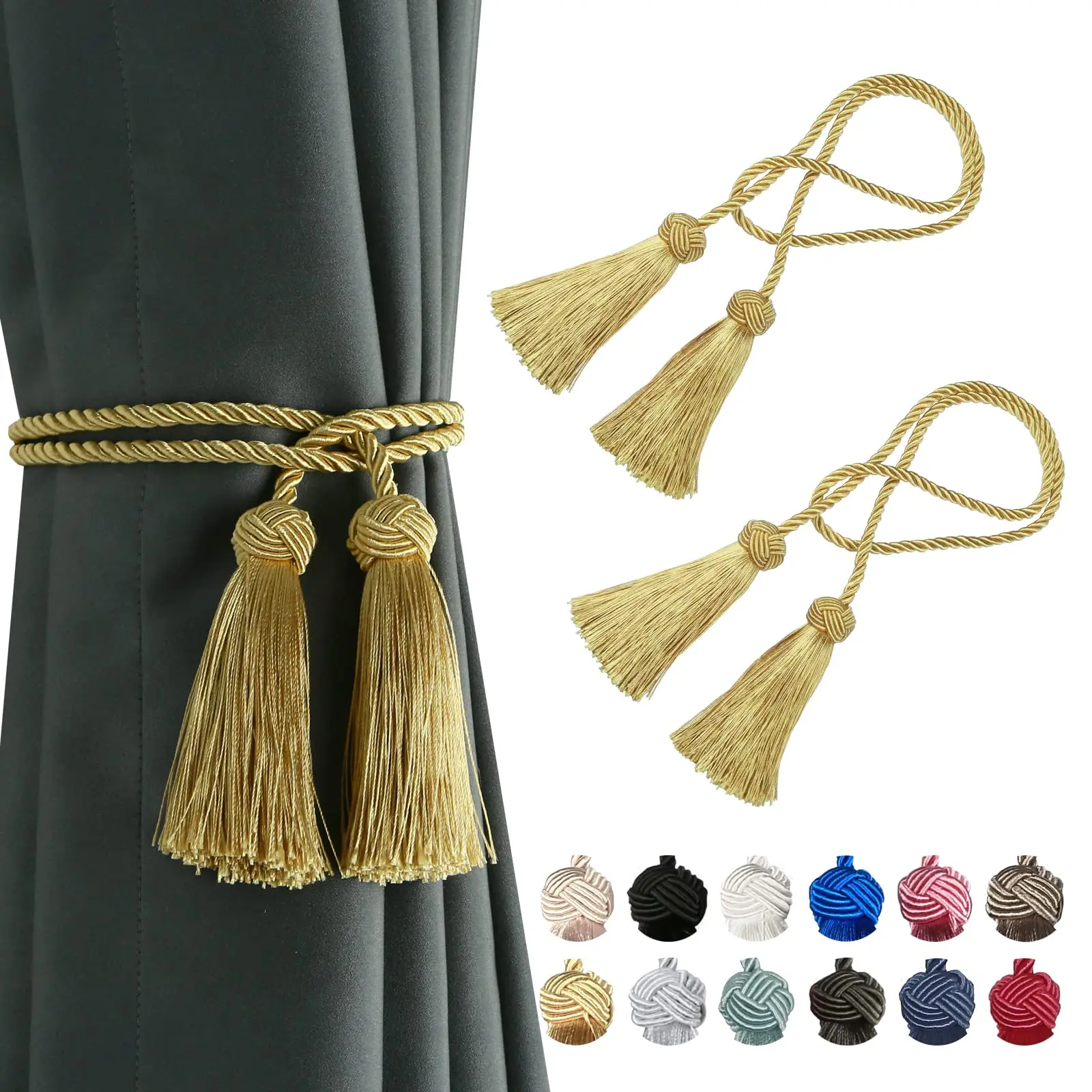 1Pc Room Accessories Tassel Curtain Tieback Fringe Handmade Curtain Tie Backs Hanging Ball Buckle Rope Curtains Holder Bandage