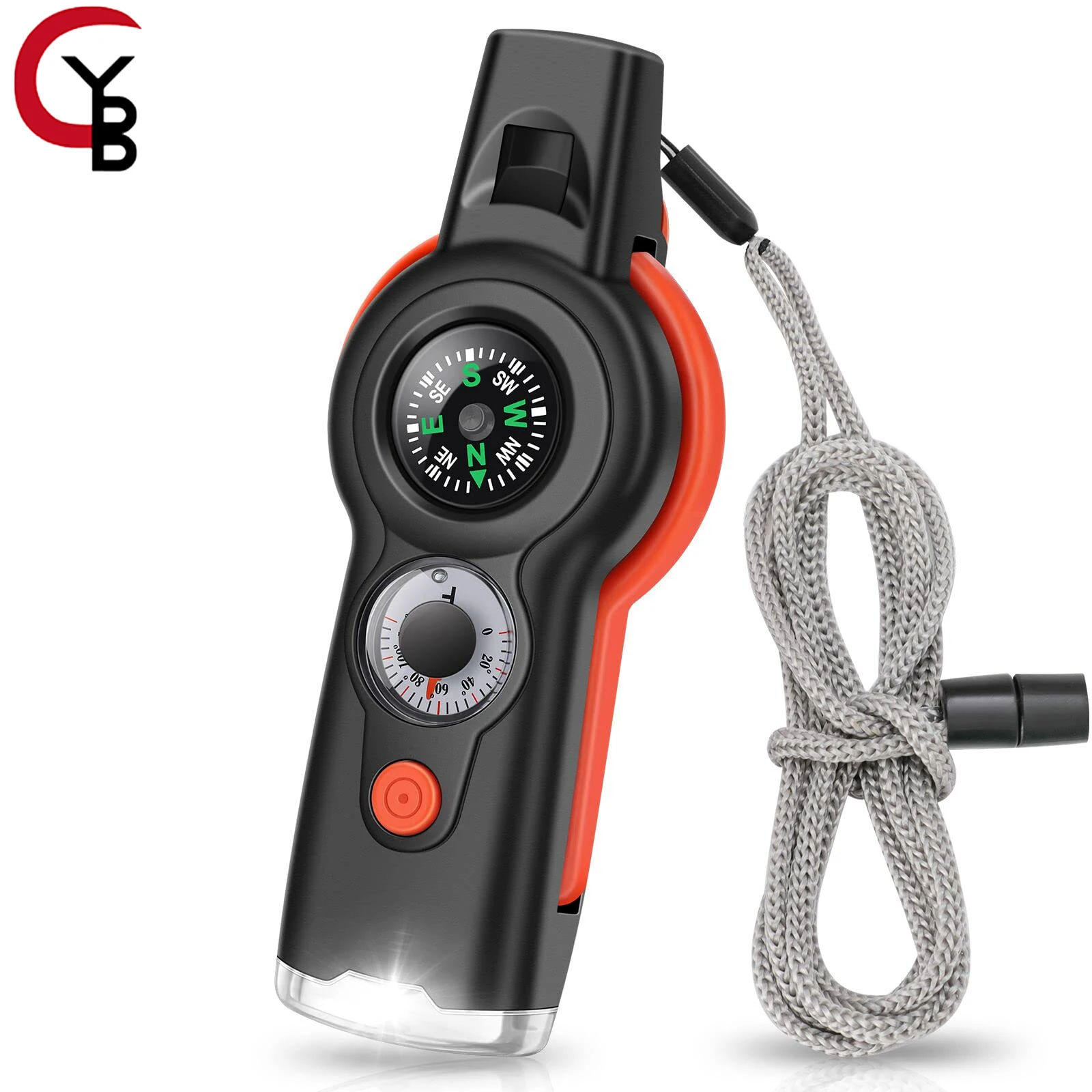 

7-in-1 Emergency Survival Function Whistle,Outdoor Multifunctional Tool Safety Whistle Lanyard, Boating,Camping,Climbing,Hunting