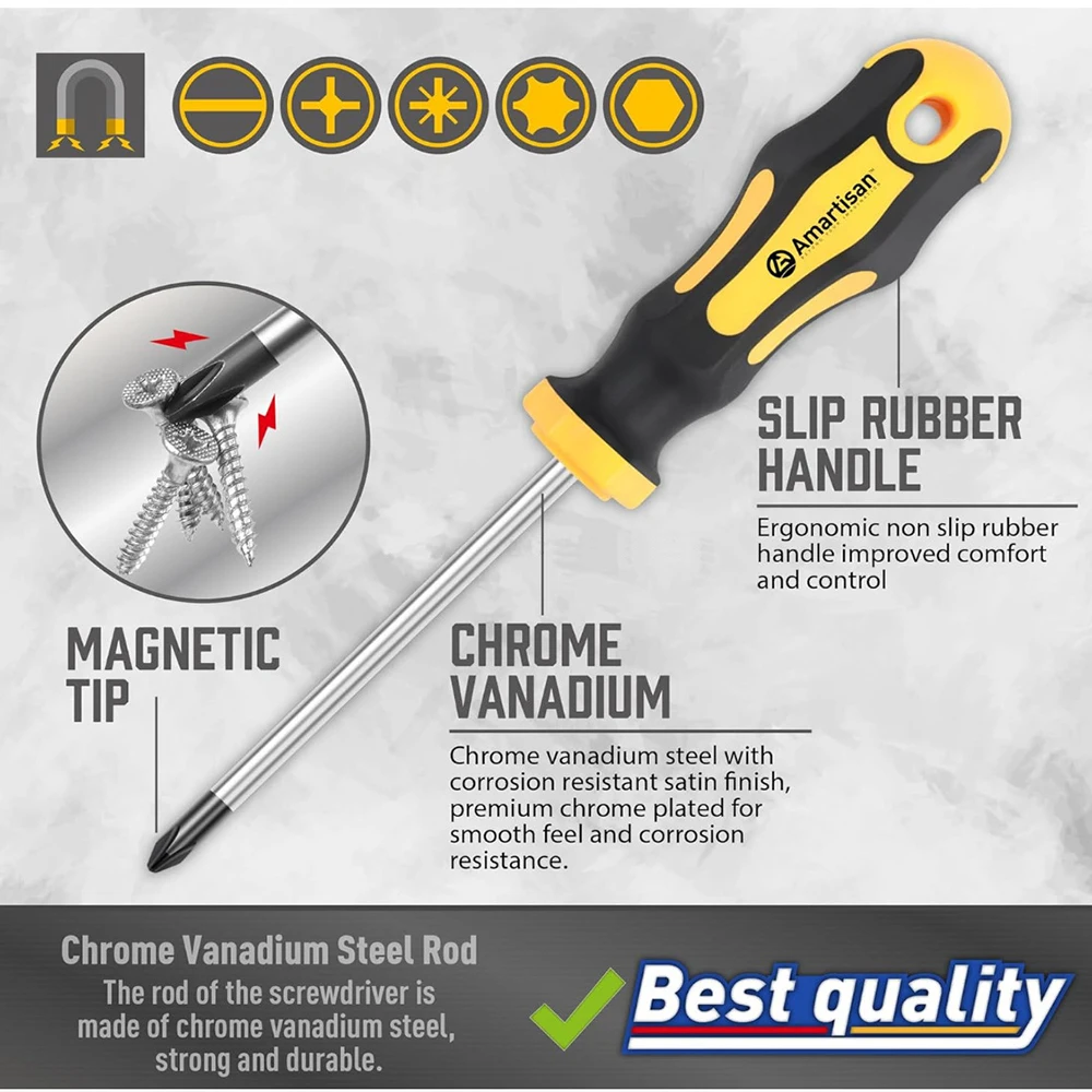 Магнитная отвертка, набор из 43 предметов, комбинированный набор отверток Torx с крестообразным шлицем, портативный ручной инструмент с футляром