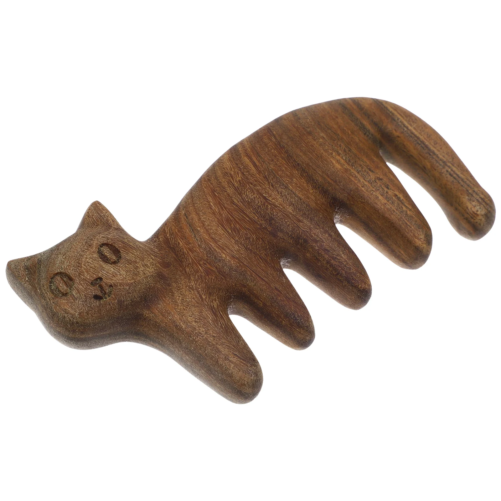 Wood Massage Comb Hair Scalp Adorable Cat Shaped Sandalwood Tool for Smooth Thick Hair Portable Cute