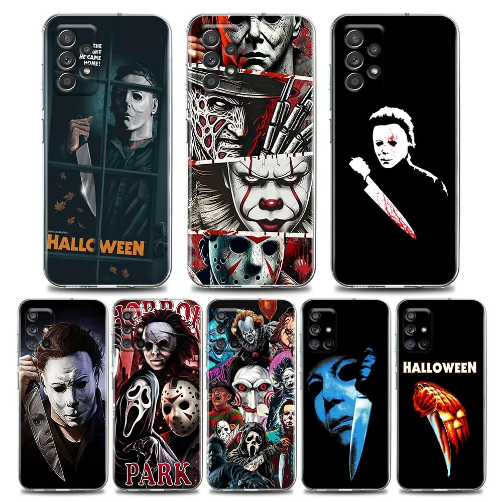 

Halloween Michaels Myers Clear Phone Case For Samsung Galaxy A56 A55 A54 A36 A35 A26 A25 A16 A17 A07 A72 A52 A34 A53 A21s Cover
