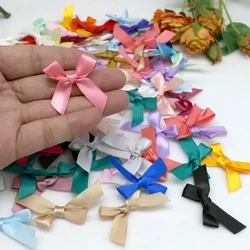 100Pcs Satin Ribbon Bows Small Ribbon Knot Bow Flower Crafts Decoration Handwork DIY Party Wedding Birthday Bows Ties Decor