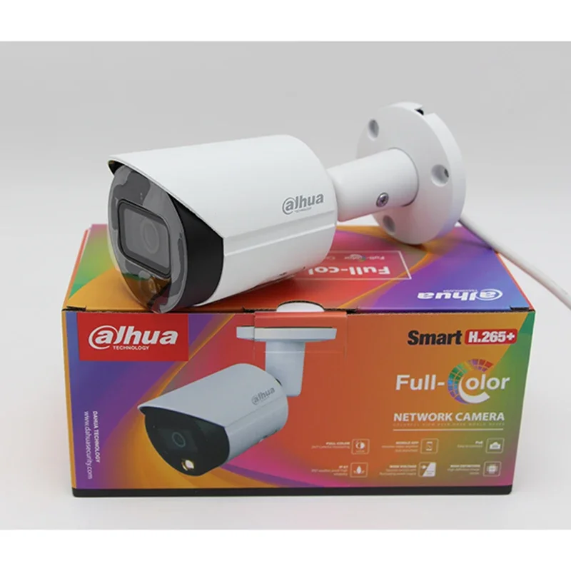 Kamera Jaringan Bullet Fokus Tetap Original IPC-HFW2441S-S 4MP IR dengan LED IR Terintegrasi dan Maks. Jarak Penerangan 30 M