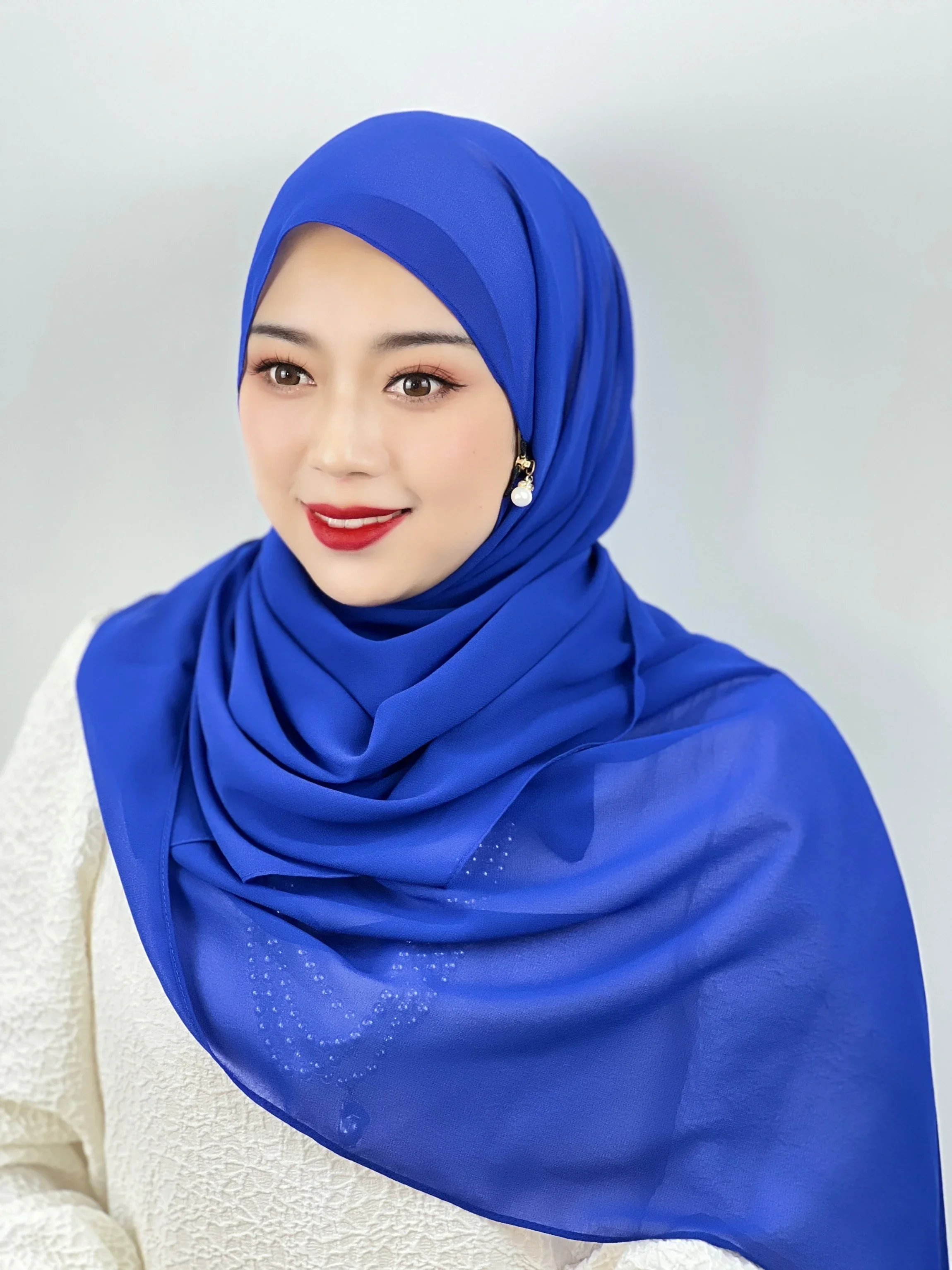 Muslim Zipper Headscarf Ladies 11 Color Shawl Chiffon Robe Dress Solid Color Beautiful Scarf Arab Islamic Clothing Hijab 71*180