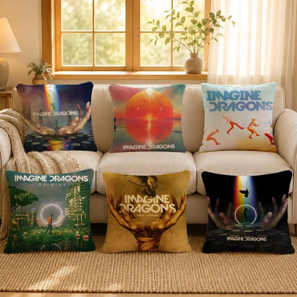 Band Imagine Dragons Alt Rock Cushion Cover Personalized Short Plush Soft Bedroom Sofa Home Decor Gift