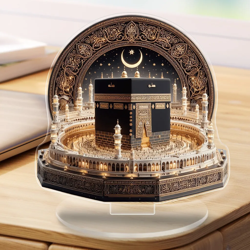 2D Islamic Ramadan Castle Star And Moon Transparent Acrylic Desktop Decorative Item Creative Home Gift