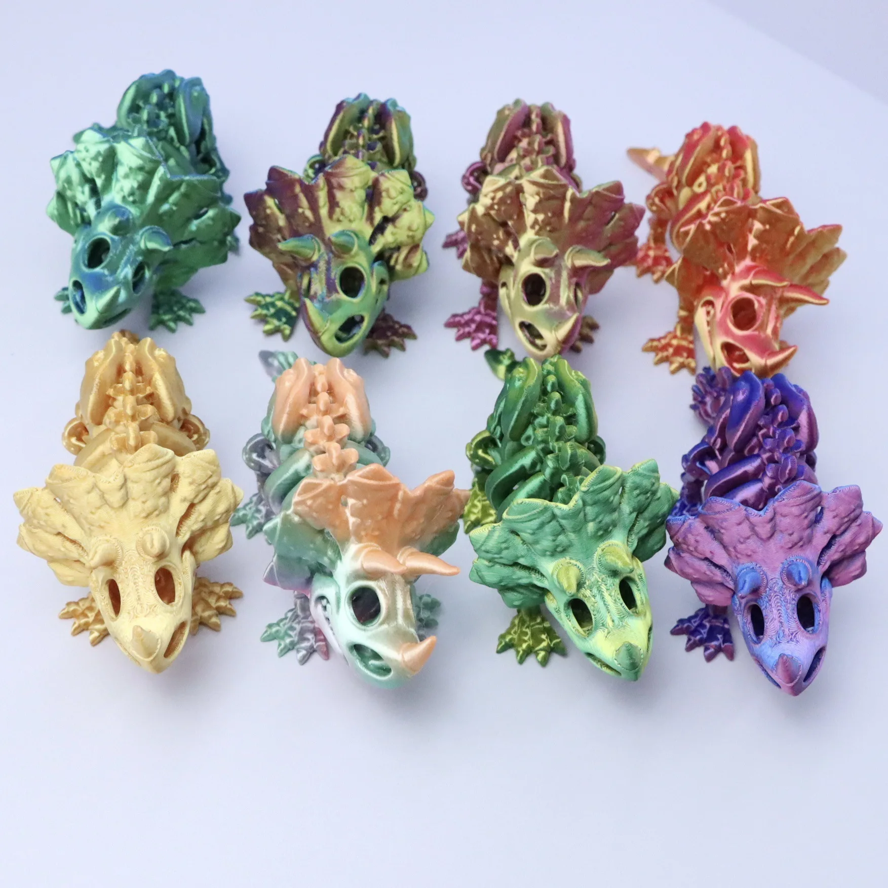 3d Printed Triangular Dinosaur Skeleton Movable Ornament Creative Stress Relief Fidget Toy Desktop Model Decorative Ornaments