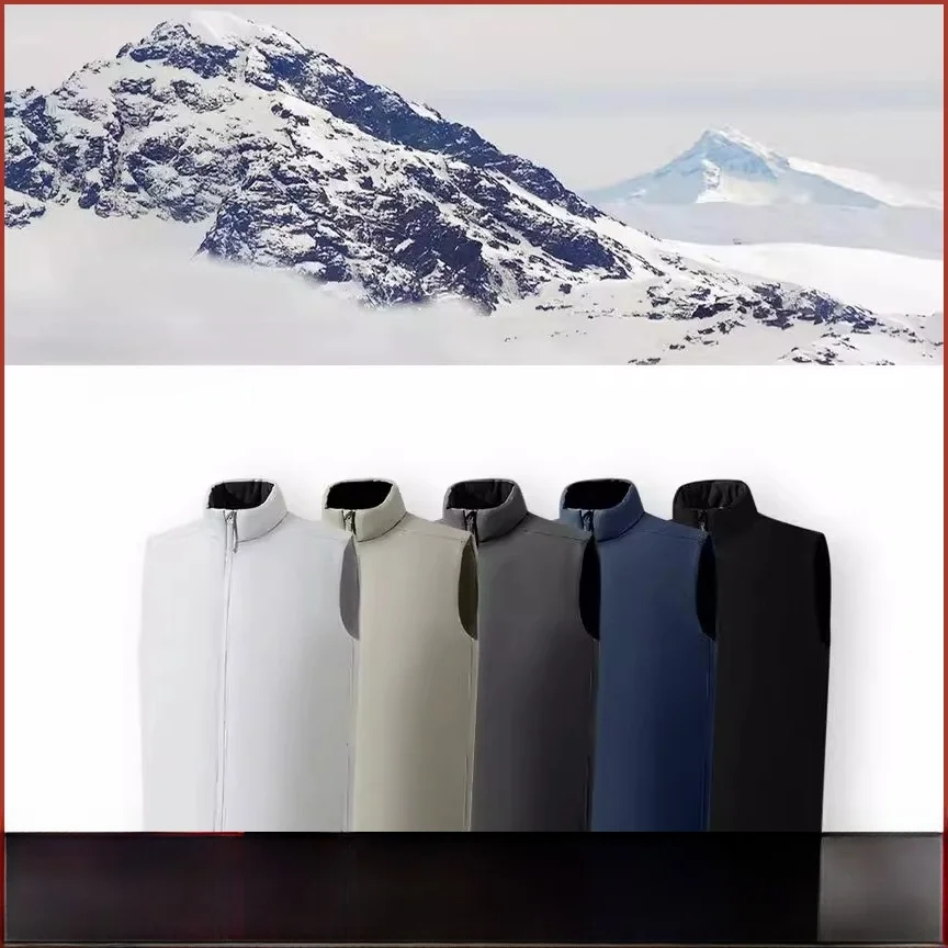 

Уличный мужской теплый жилет с хлопковым наполнителем, легкий водостойкий жилет на молнии с воротником-стойкой, осенне-зимний новый Arr...