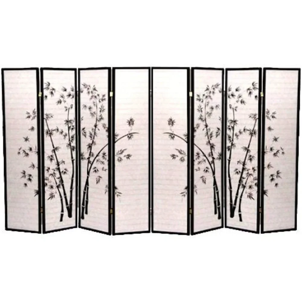 

Shoji Privacy Screen Room Divider Black Bamboo Print