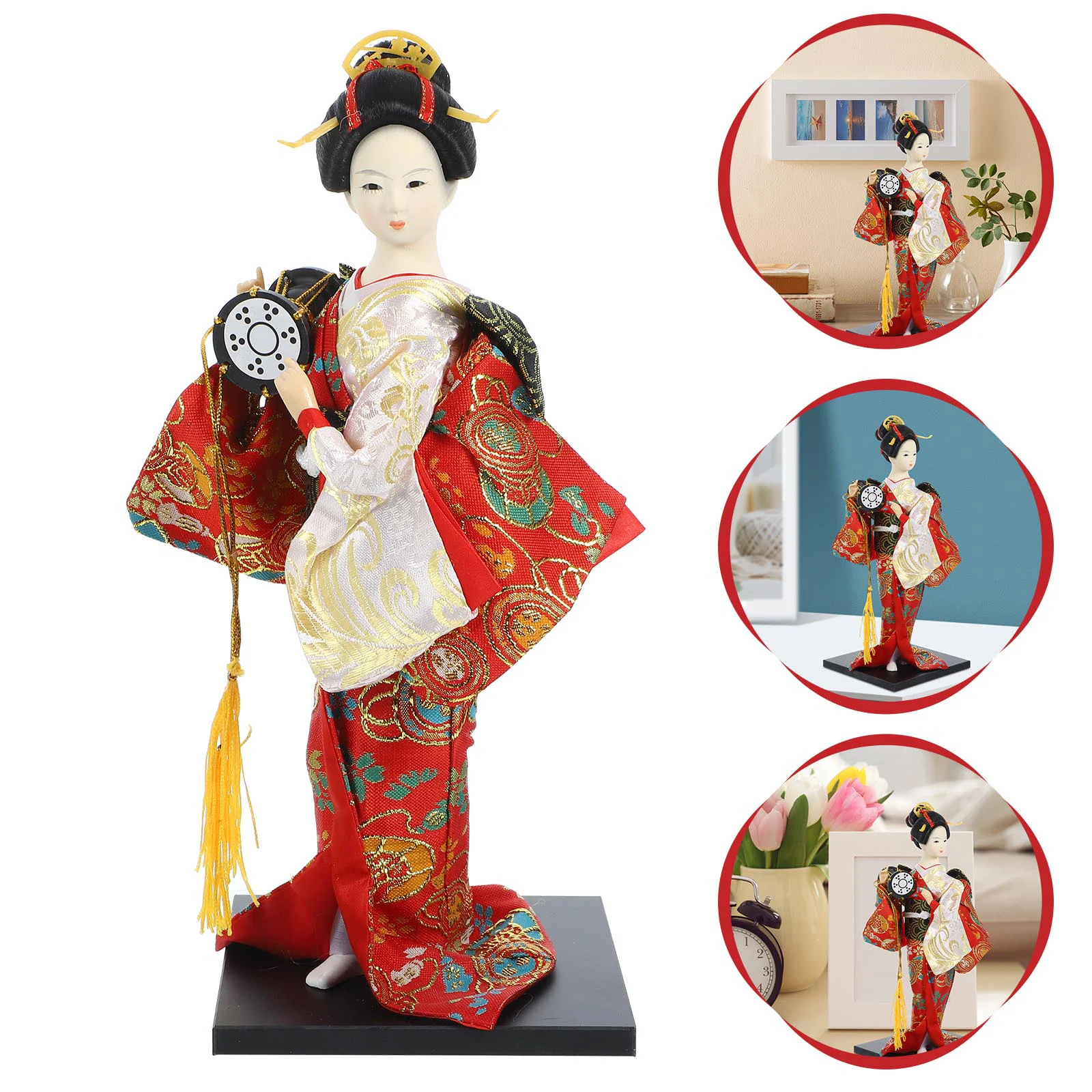 

Silk Figure Japanese Maiko Dolls Desktop Kimonos Ornament Decoration Puppet Party Table Abs Gift Retro