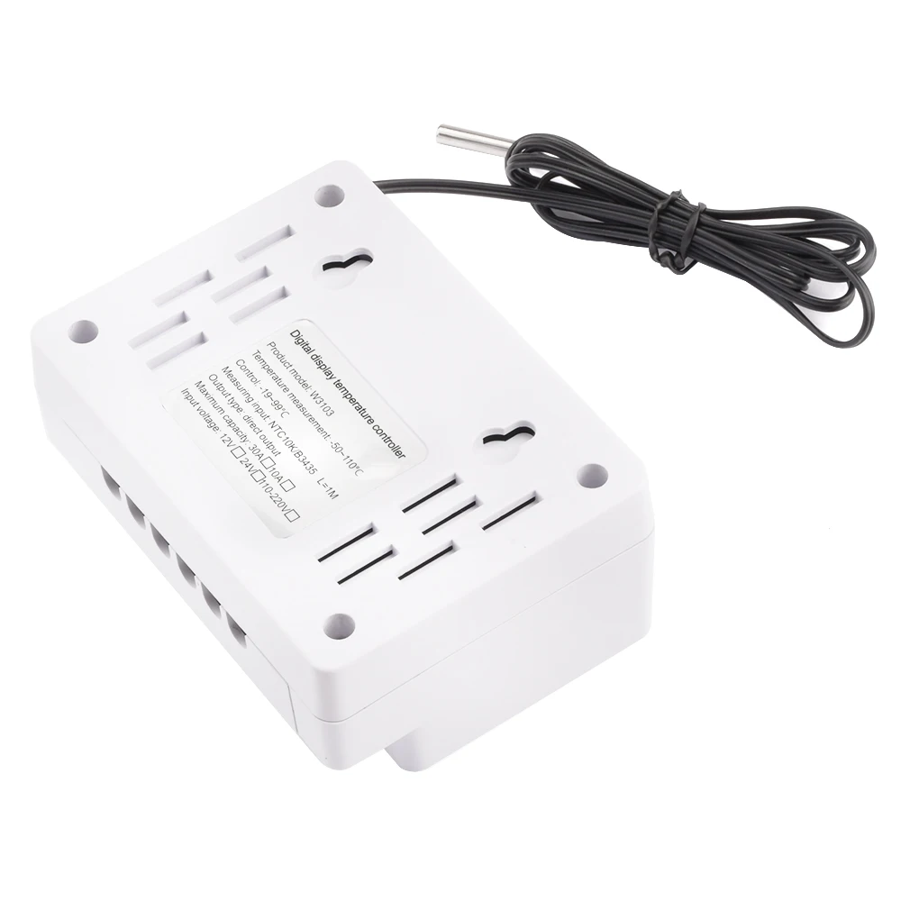 W3103 30A Contrôleur de température numérique Mesure Rang 50-110 ℃   Thermostat haute puissance/montage mural à sortie directe 300 W/600 W/5000 W