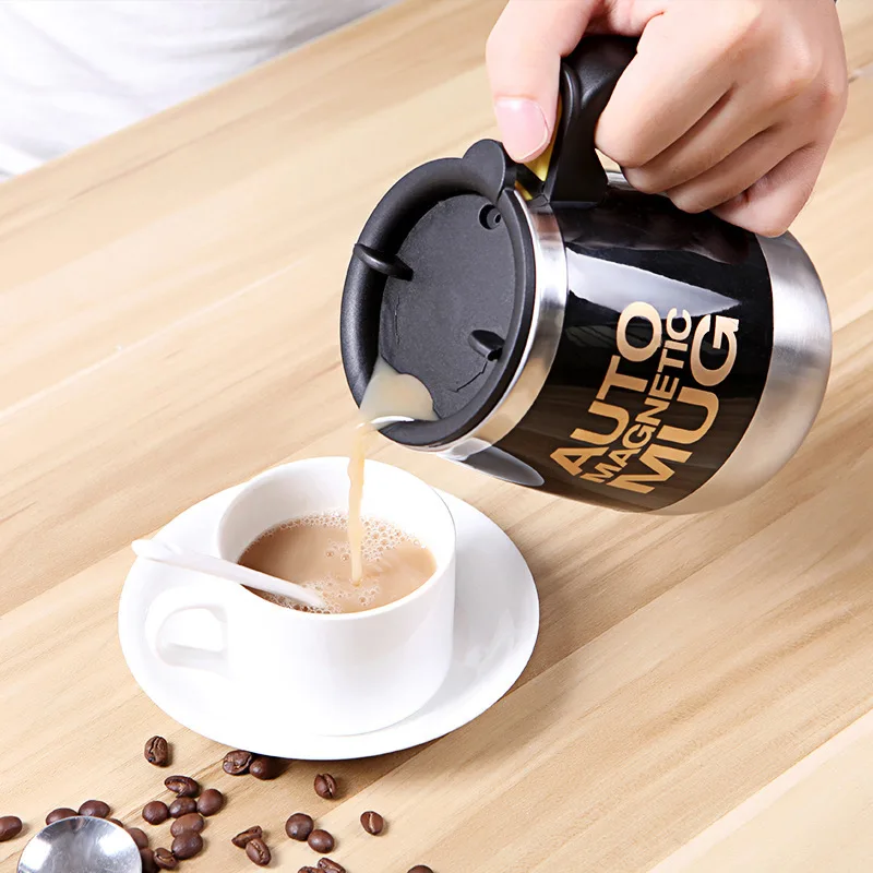 

Coffee Mug Coffee Milk Mixing Cup 450ml Electric Self Stirring Magnetic Stainless Steel Blender Lazy Smart Mixer Thermal Cup