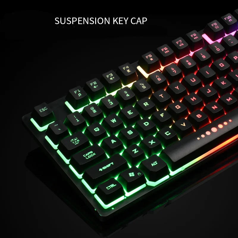 K87 Mechanical Gamer Keyboard 87 Keys USB Wired Gaming PC Keyboard RGB LED Seven-color Backlight For Mac OS 10.2 Win XP/ 7/8/10
