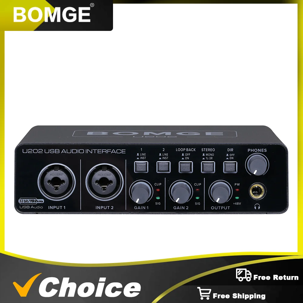 BOMGE U202 Une interface audio USB haut de gamme pour streamers et podcasters professionnels