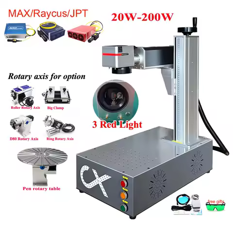 3 Red Light Fiber Laser Marking Machine Raycus/JPT MOPA M7 E2 100W 200W 60W Metal Engraver Raycus 30/50W for Silver Ring Jewelry