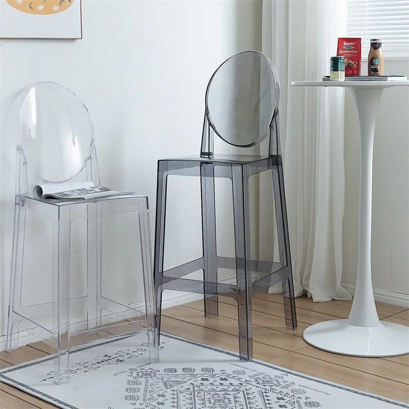 Transparent bar chair Personalized fashion home high Outdoor acrylic back Simple crystal bar