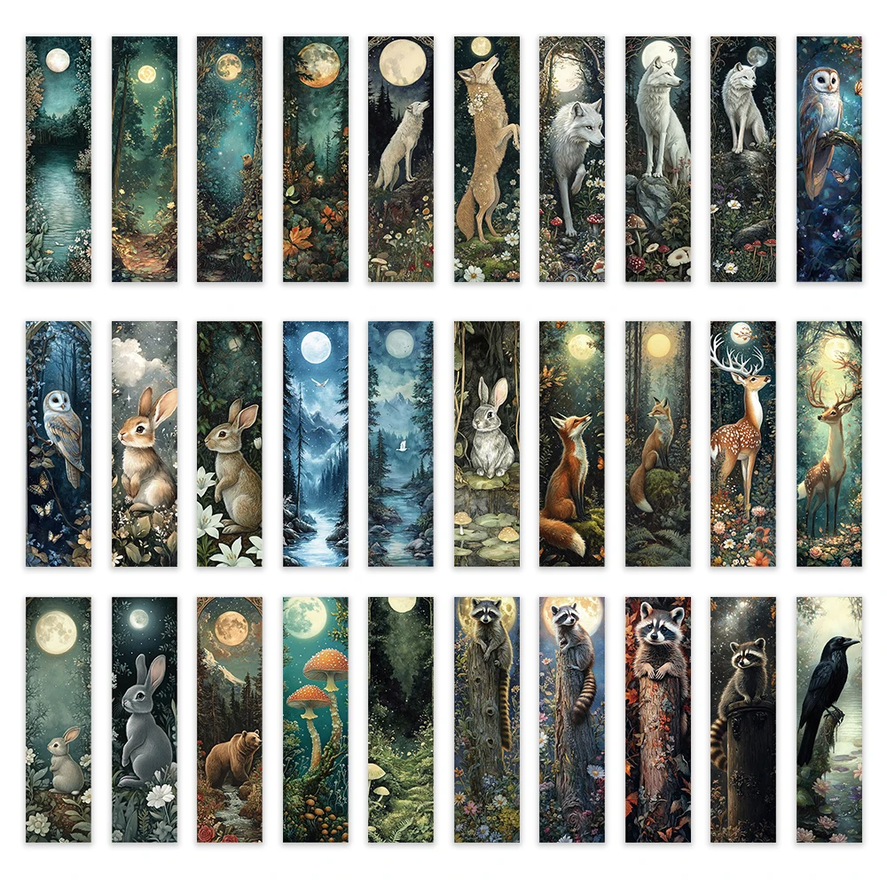 32 pièces, ensemble de marque-pages de conte de fées de la forêt, loup/moose/renard, adapté aux enseignants, aux lecteurs et aux amateurs de livres, cadeau d'anniversaire