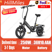 HillMiles Mile 1 Electric Bicycle 250W Brushless Motor 36V10.4AH Lithium Battery 60KM Range E-bike Adult City Ride Electric Bike