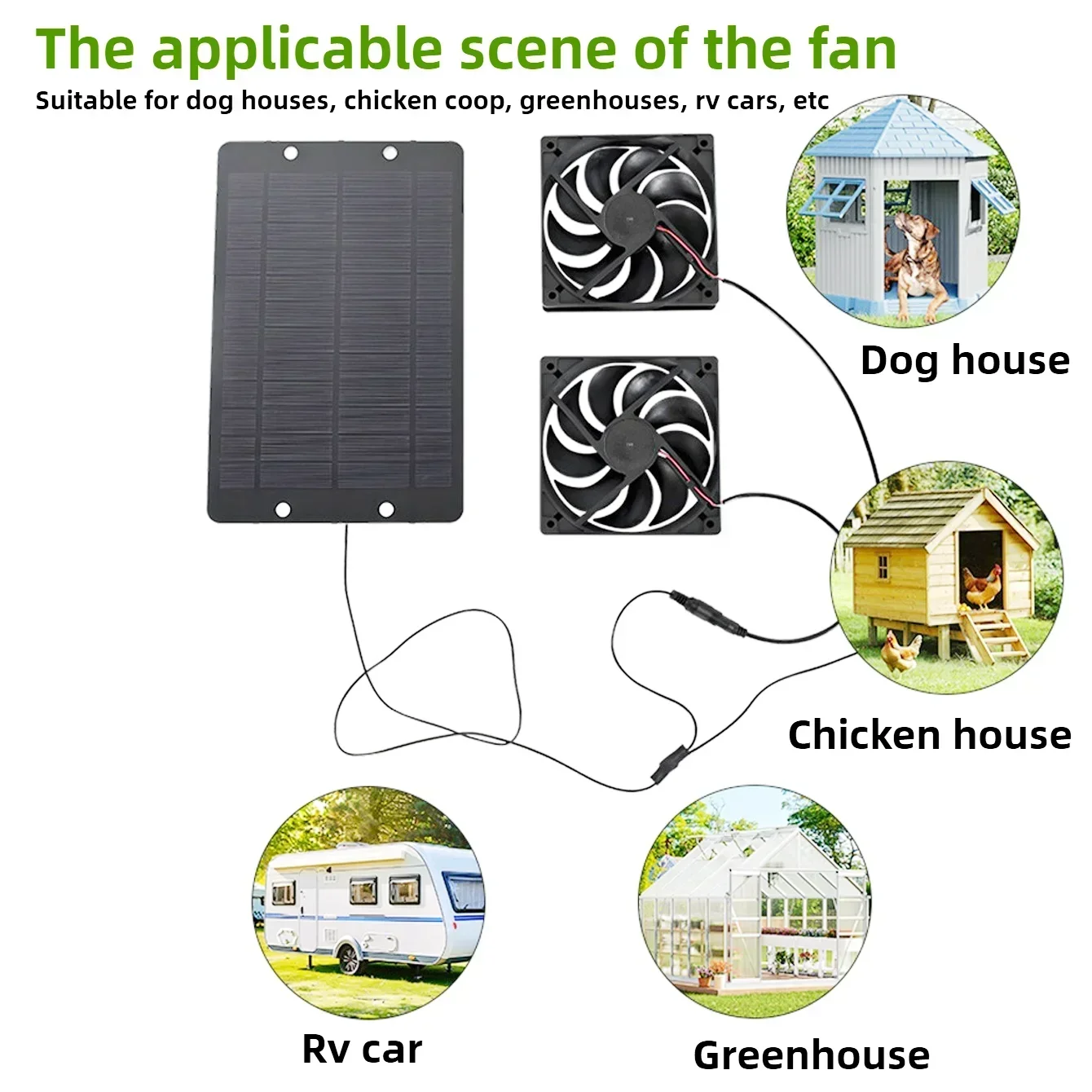 6インチのソーラーベンチレーター15w-25wは、鶏小屋や犬小屋での静かで省エネ、環境に優しい環境保護に適しています-eesbao