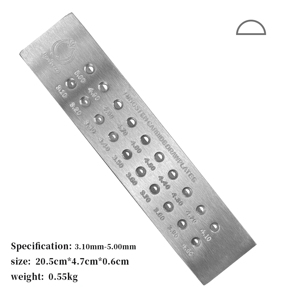 Imagem -03 - Tungsten Carbide Wire Drawplates Halfround Shape Jóias Fazendo Ferramentas Ouro e Prata Desenho Fio