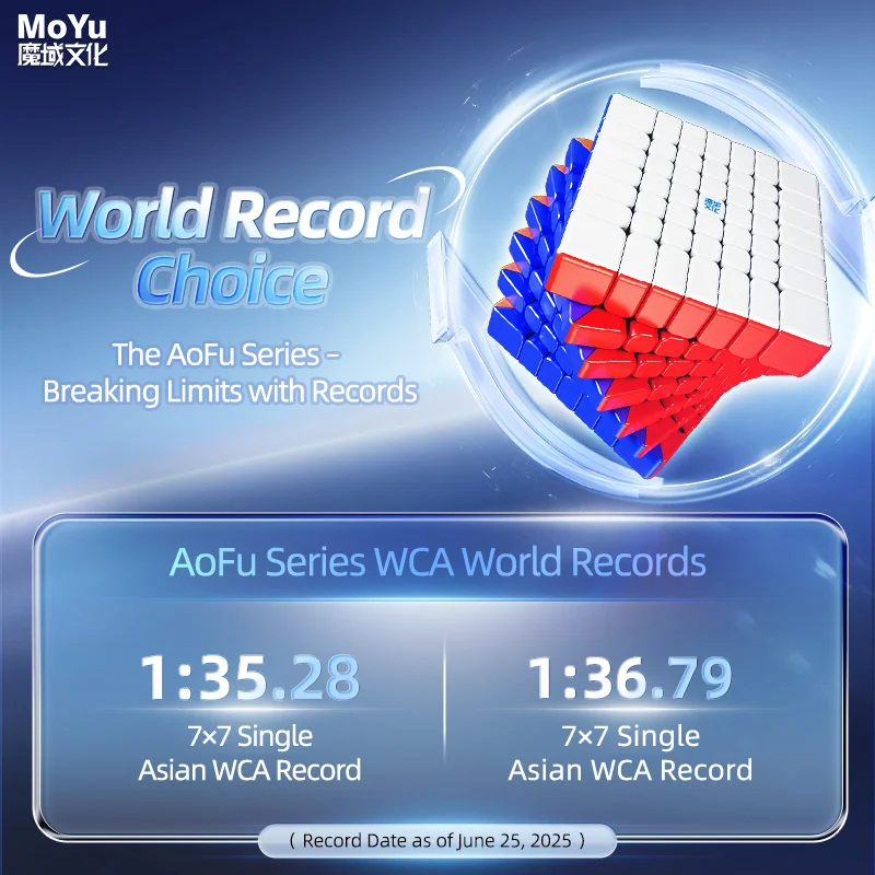 [CubeFun]MoYu AoFu V5 7x7 المغناطيسي الأشعة فوق البنفسجية ماجيك سرعة مكعب ثلاثي المسار المهنية ستيكيرليس لغز ألعاب متململة الهدايا