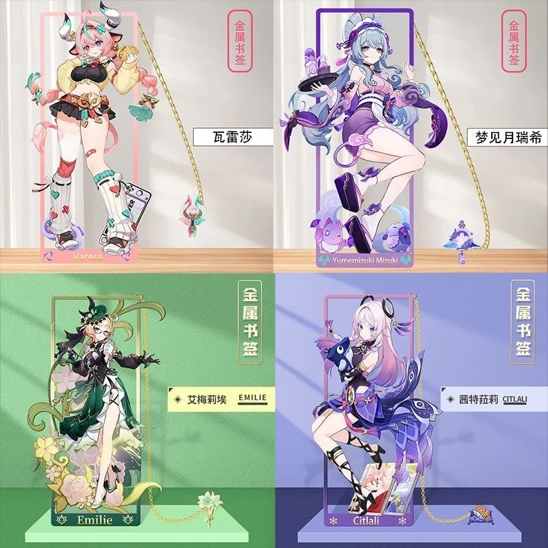 Genshin Impact Metal Hollow out Bookmark Student Stationery Signboard Gift Dreaming of Yuerui Mellie Evareza