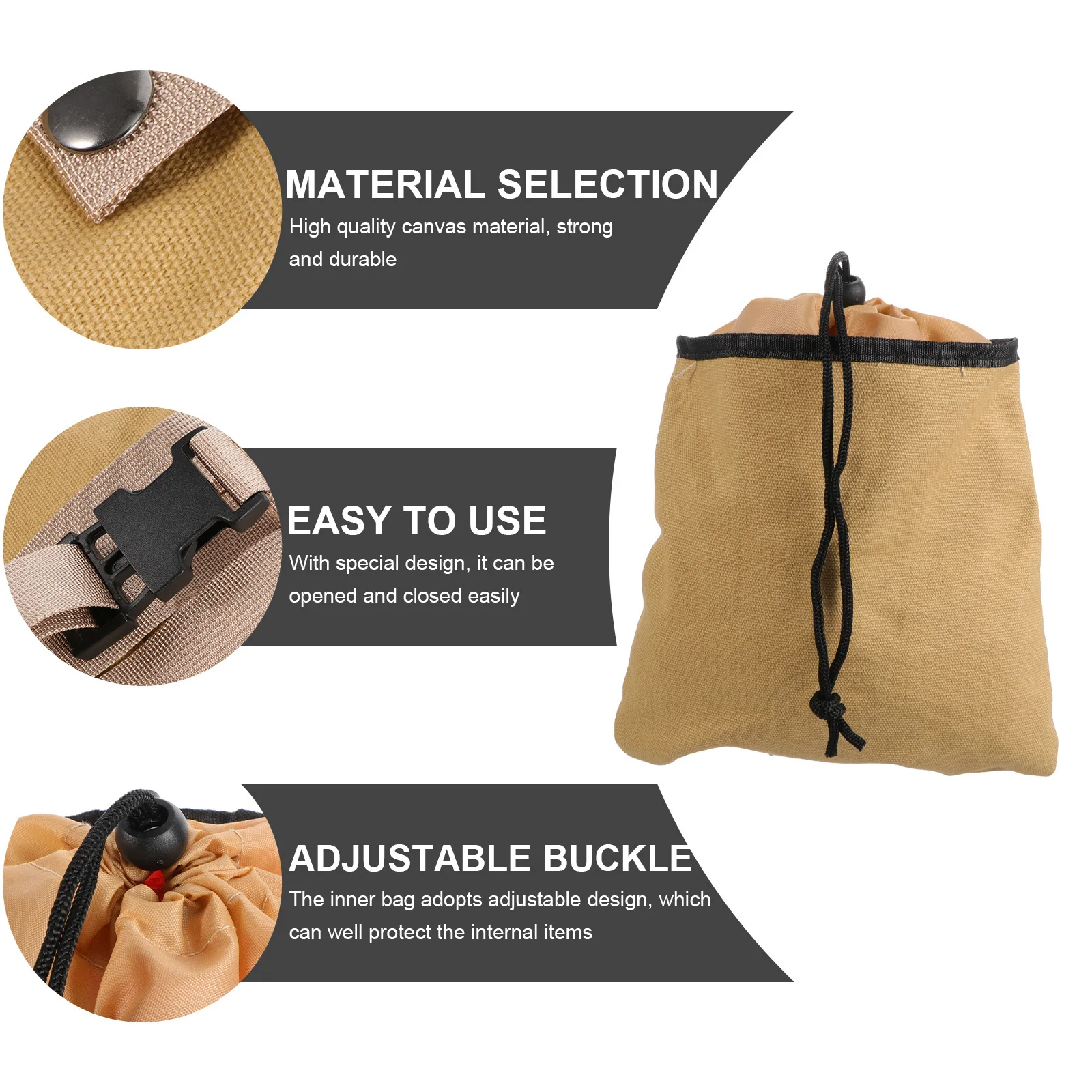 

Outdoor Foraging Bag Lightweight Wear-Resistant Canvas ABS Multi-Functional Waist Hanging Storage Pouch for Wild Fruit