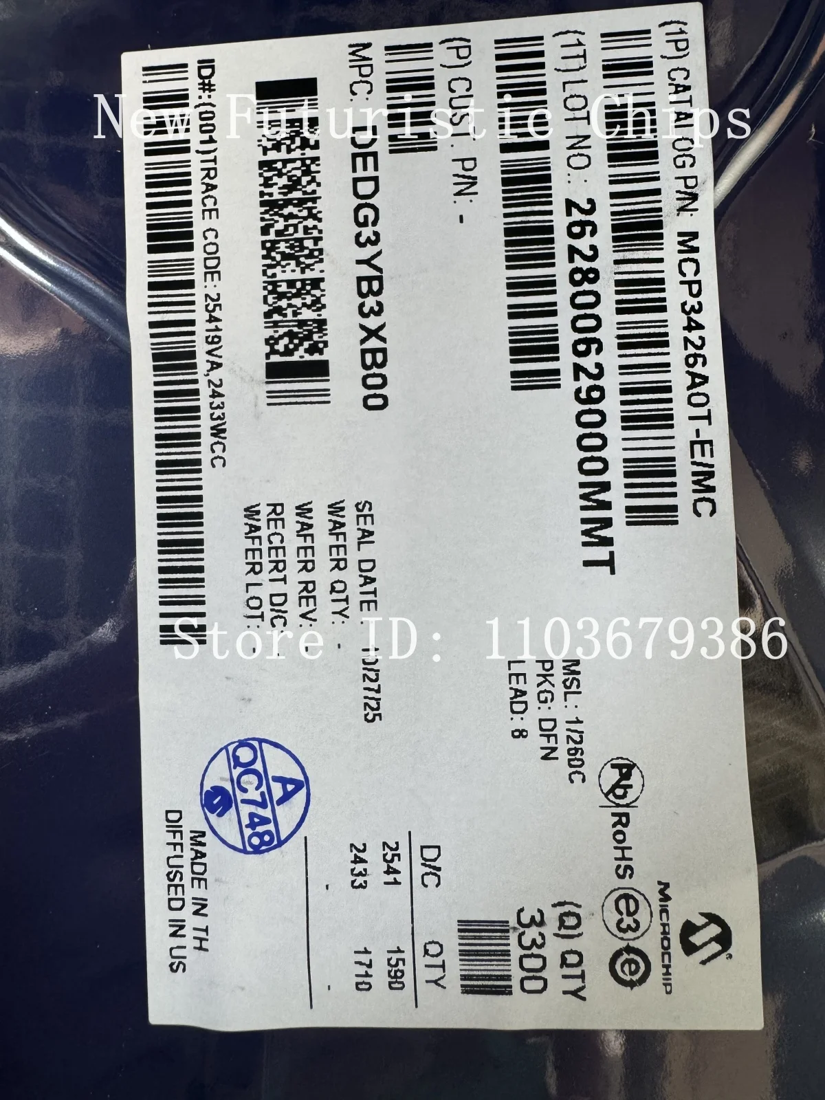 5-100PCS MCP3426A0T-E/MC MCP3426A0T DFN8 New Original Analogue to Digital Converter