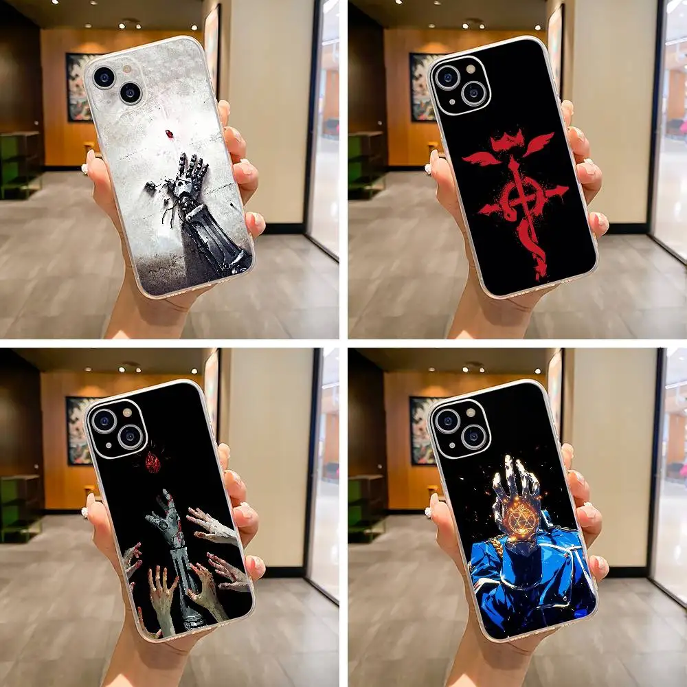 

Popular anime-F-Fullmetal -Alchemist Phone Case For iPhone17,16,15,14,13,12,Pro Max, Plus XS Soft Silicone Transparent Cover