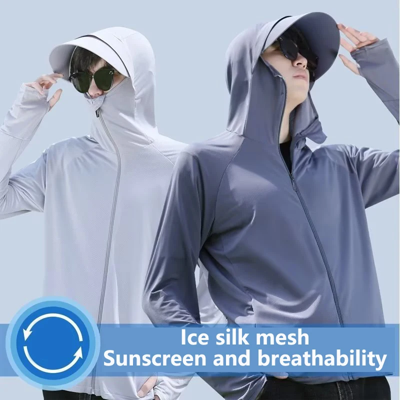 Unisex Summer New UPF 50+ UV Sun Protection Hoodie Jacket Men Women Lightweight Hiking Outdoor Long Sleeve Sun Shirt Coat